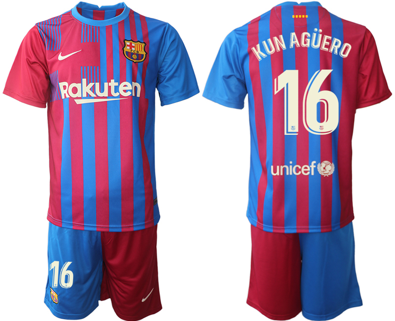 Men 2021-2022 Club Barcelona home red #16 Nike Soccer Jerseys